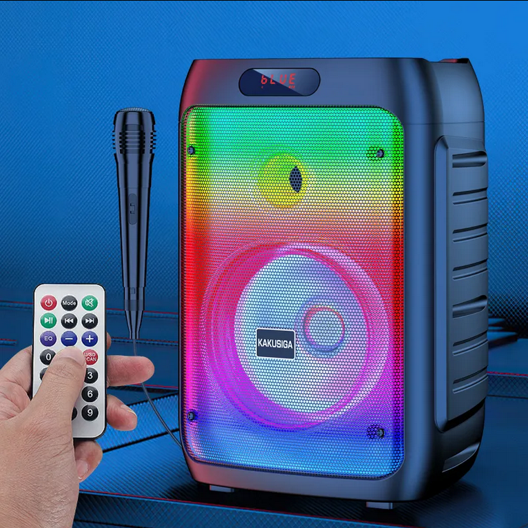 Colorful Luminous LED Indoor Outdoor Party Wireless Bluetooth Stereo Speaker with Remote & Karaoke Microphone Colorful Luminous LED Indoor Outdoor Party Wireless Bluetooth Stereo Speaker with Remote & Karaoke Microphone
